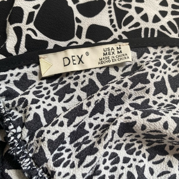 Dex Black White Graphic Print Empire Waist Sleeveless Flowy Maxi Dress Medium - Picture 10 of 14